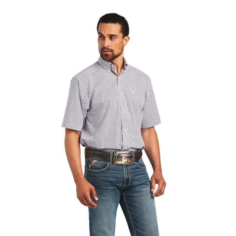 Camisas Ariat Brecken Classic Fit Blancas/Moradas Claro Hombre - Chile 042-DPEGCX